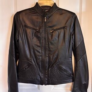 Vera Pelle Black Leather Jacket for Women